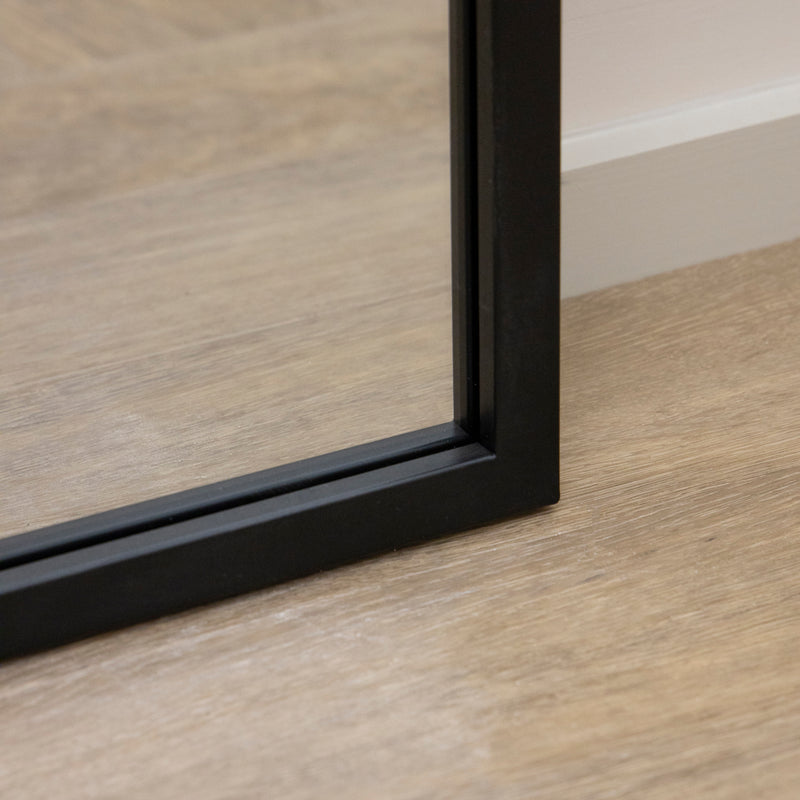 Black Industrial Full Length Metal Window Mirror 179cm x 119cm Camden
