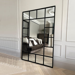 Camden - Black Industrial Full Length Metal Window Mirror 179cm x 119cm