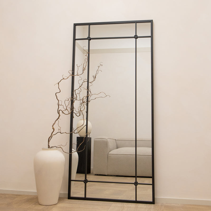 Black Industrial Full Length Metal Mirror 170cm x 80cm Citadella