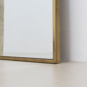Full Length Gold Large Arched Metal Mirror corner