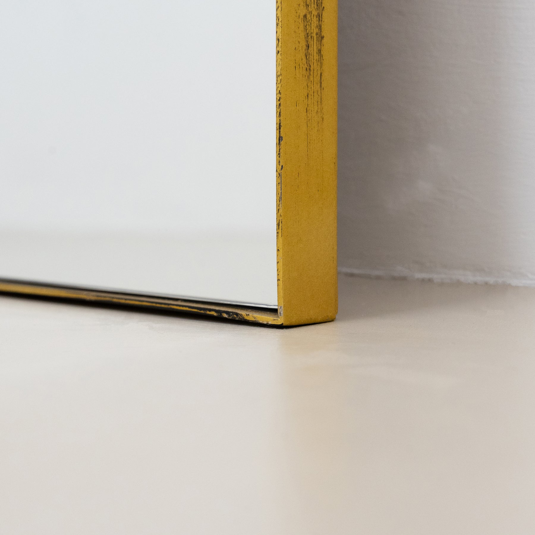 Detail shot of Full Length Gold Rectangular Large Metal Mirror alternate corner