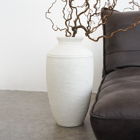 Toledo - White Textured Terracotta Large Vase