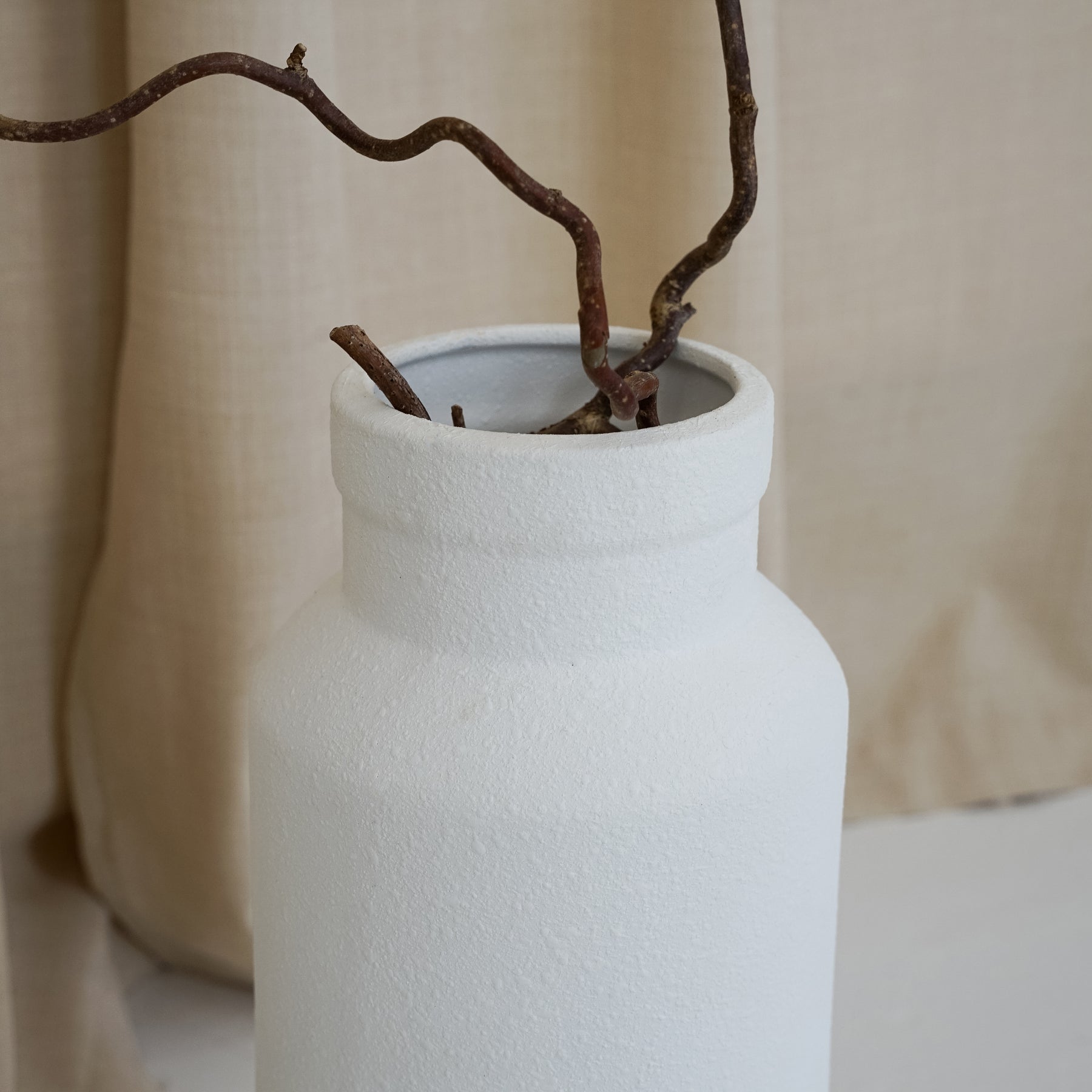 Cadiz - White Textured Ceramic Large Vase