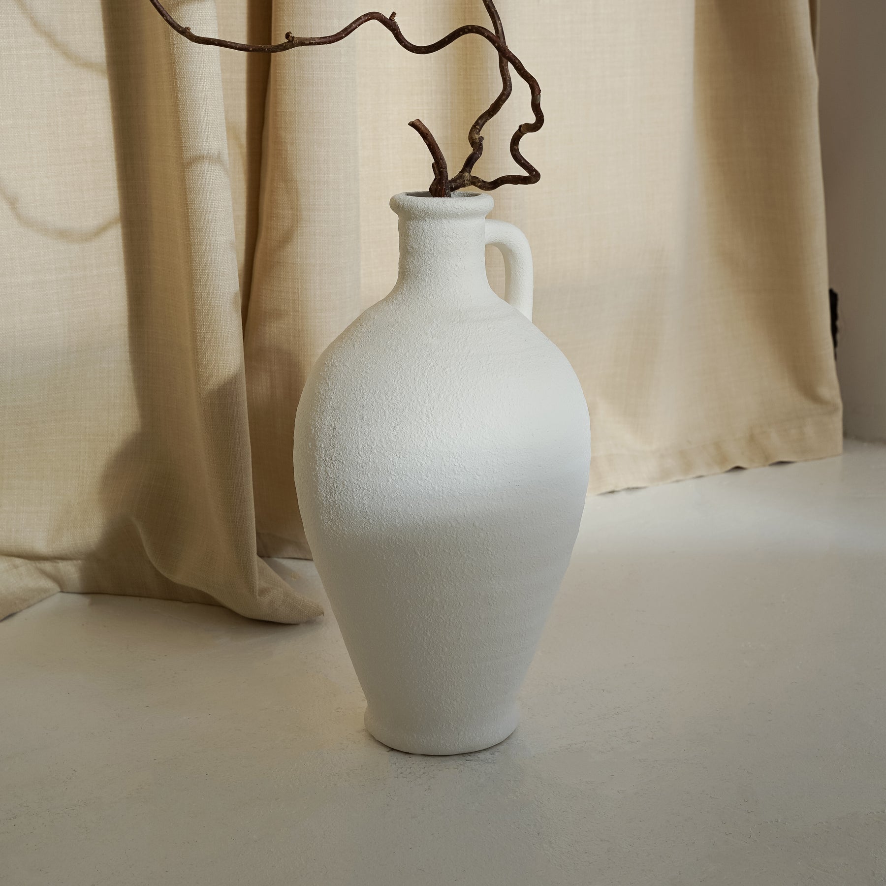 Torrano - White Textured Ceramic Large Vase