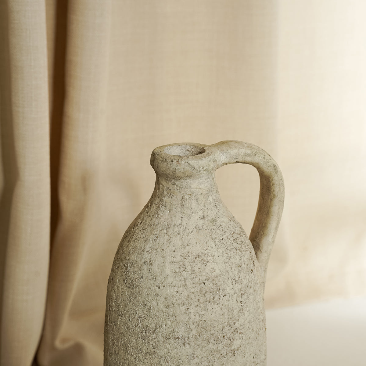 Oneta - Beige Textured Terracotta Small Vase