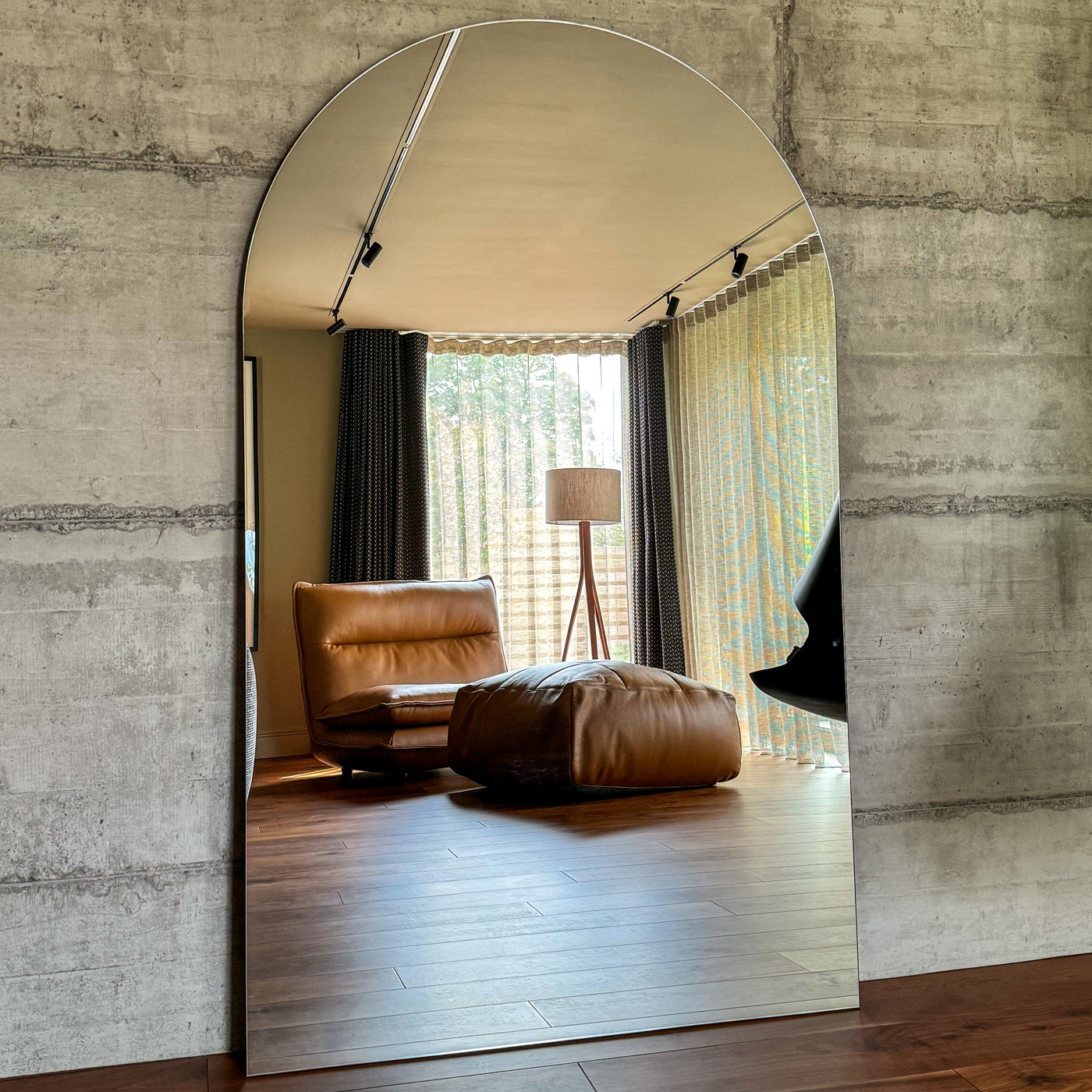 Extra Large Frameless Arched Full Length Mirror 179cm x 110cm - Edge