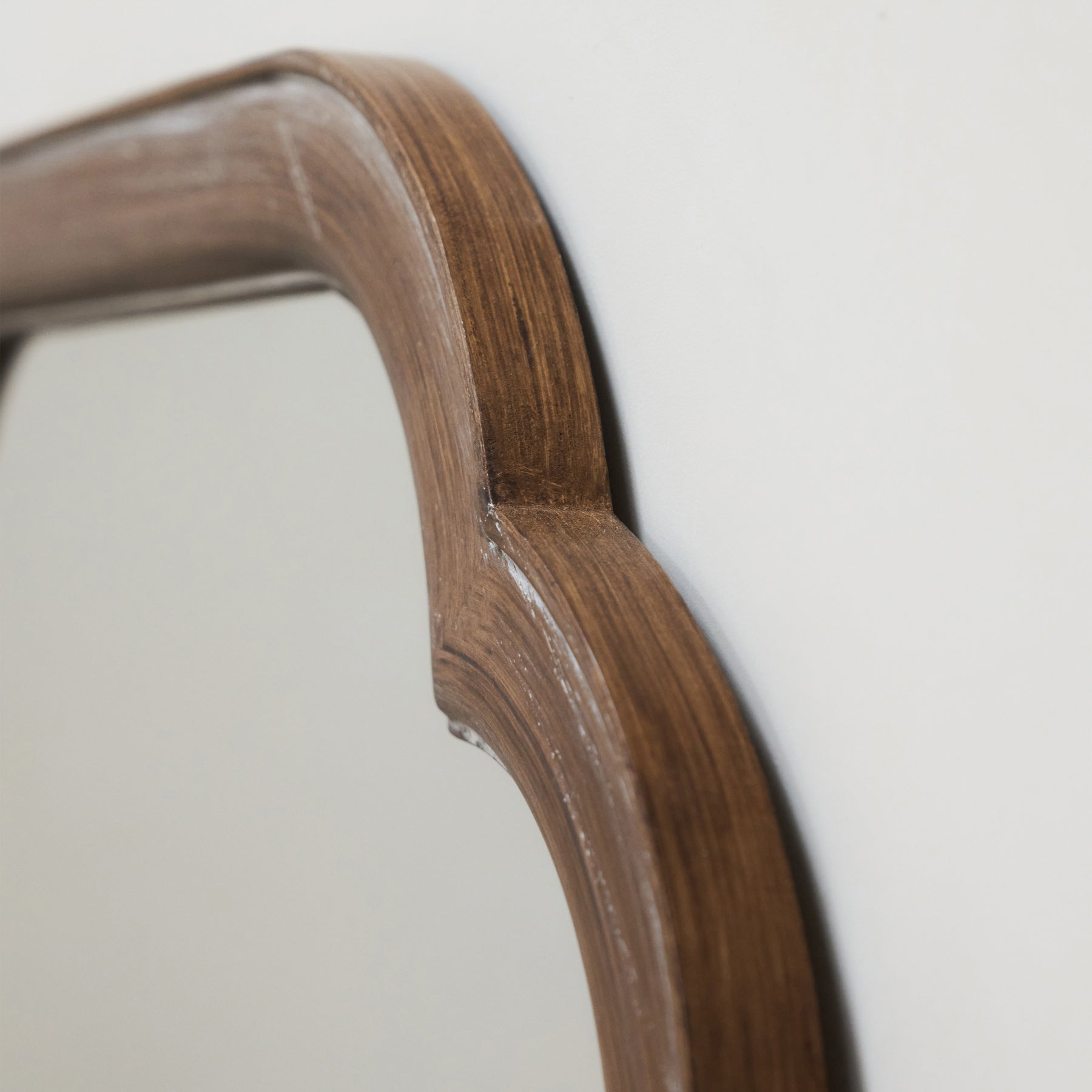 Full Length Washed Wood Arched Mirror alternate shot of arch