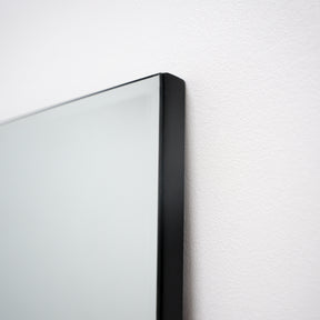 Extra large frameless full length rectangular mirror corner