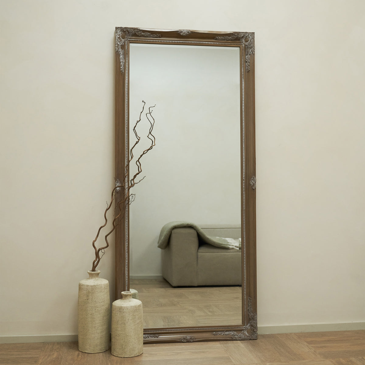 Isabella - Large Full Length Washed Wood Rectangular Mirror 167cm x 76cm