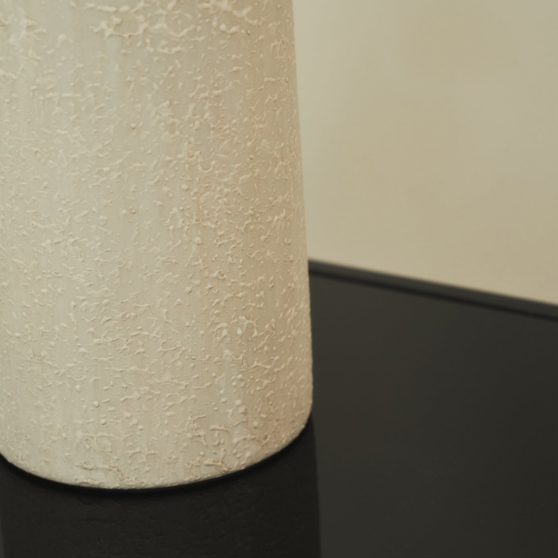 detail shot of Textured Ceramic Based Table Lamp Natural Shade texture