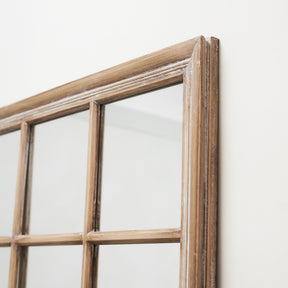 Sasha - Oak Shabby Chic Rectangular Window Mirror 133cm x 108cm