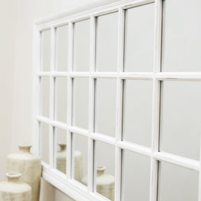 Sasha - White Shabby Chic Rectangular Window Mirror 134cm x 70cm