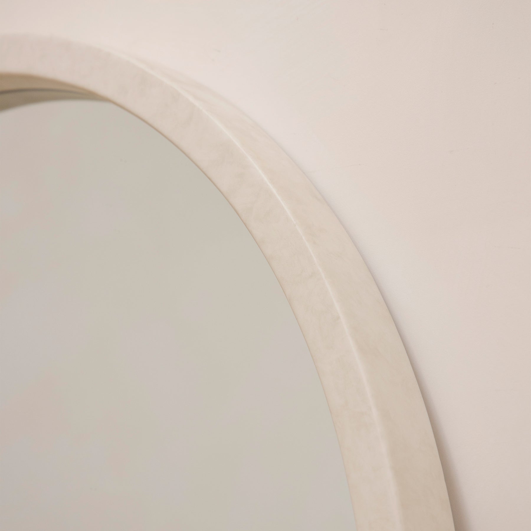Detail shot of Full Length Extra Large Arched Concrete Mirror arched frame design