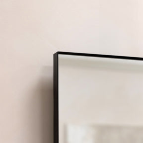Detail shot of Black Rectangular Metal Large Wall Mirror corner
