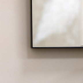 Alternative shot of Black Rectangular Metal Large Wall Mirror corner