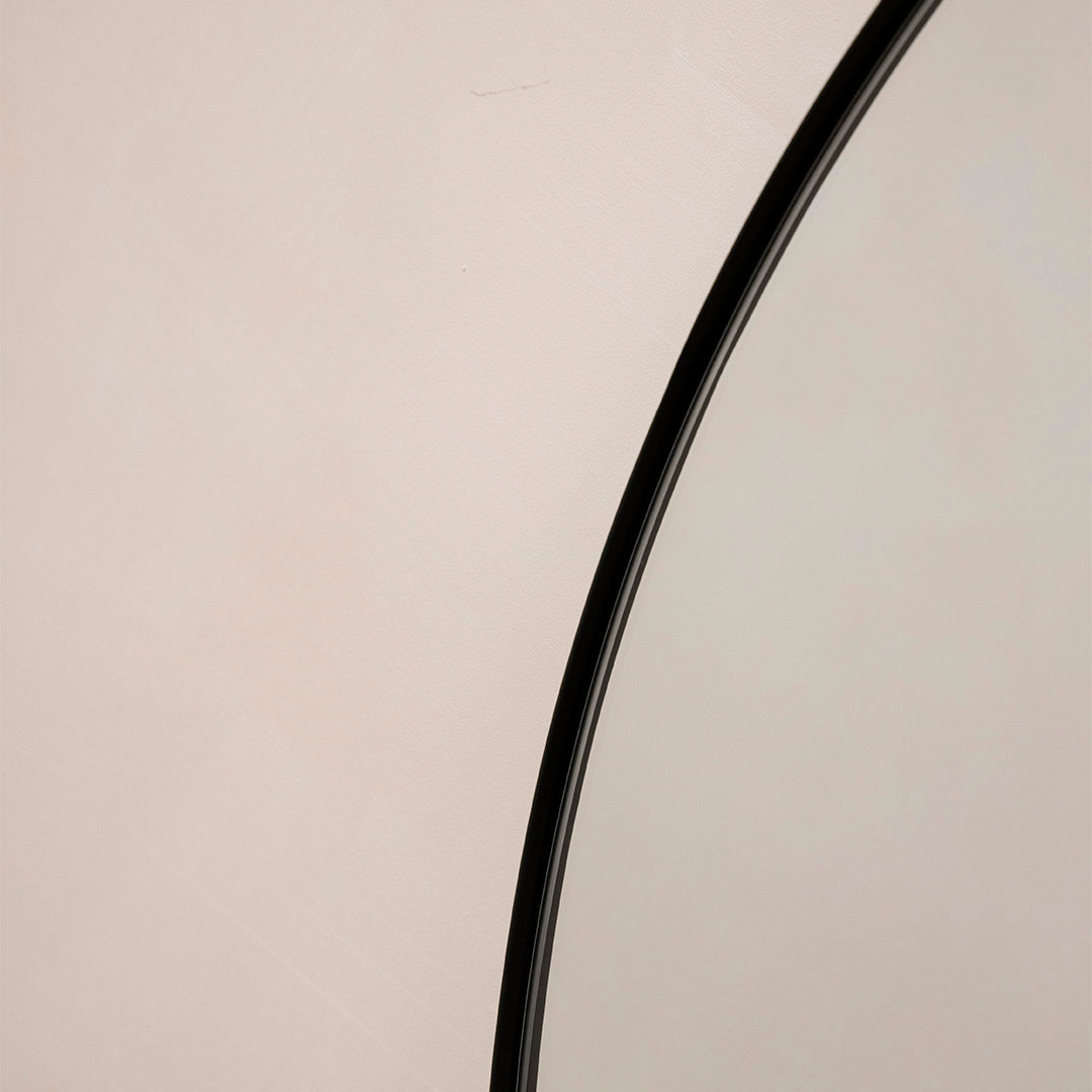 Theo - Full Length Black Arched Large Metal Mirror 180cm x 90cm