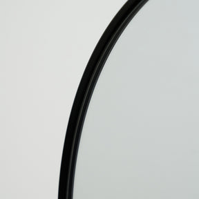 Detail shot of Full Length Black Arched Large Metal Mirror arched frame