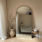 Full Length Gold Arched Large Metal Mirror 180cm x 90cm - Theo