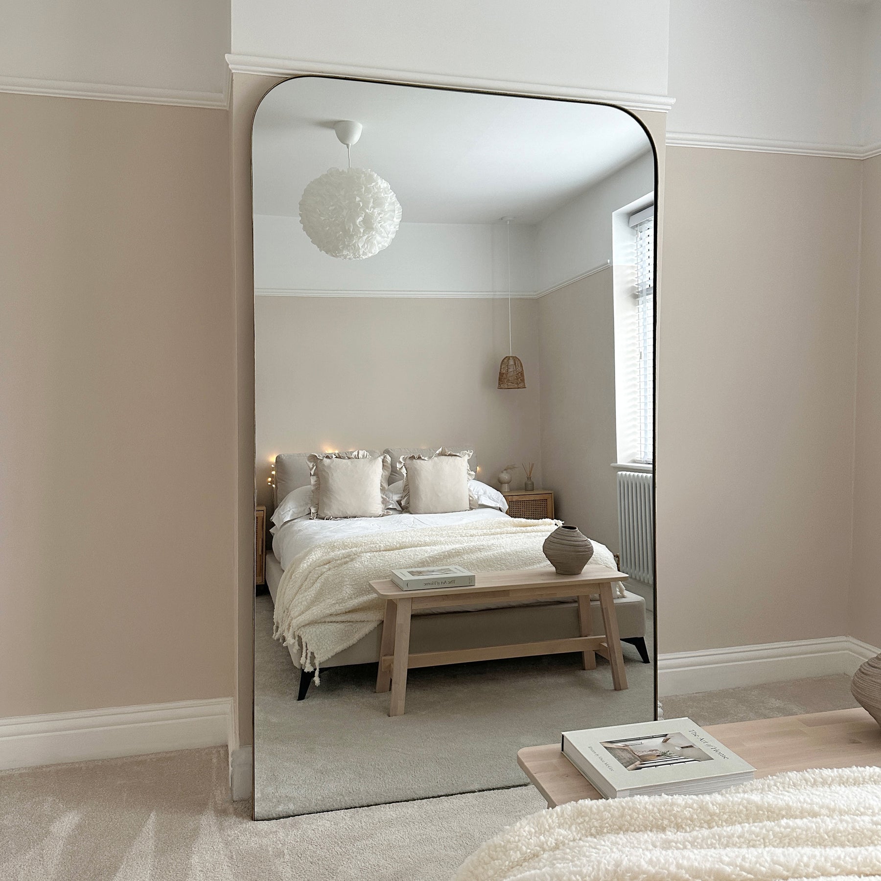 Theo - Full Length Gold Curved Extra Large Metal Mirror 200cm x 120cm
