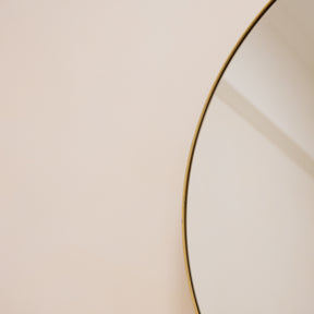 Theo - Gold Round Metal Large Wall Mirror 100cm x 100cm