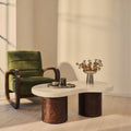 Aegean - Dark Burl Wood & Concrete Irregular Coffee Table 2 Legs