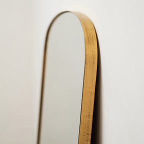 Bowness - Gold Contemporary Arched Metal Wall Mirror 90cm x 75cm