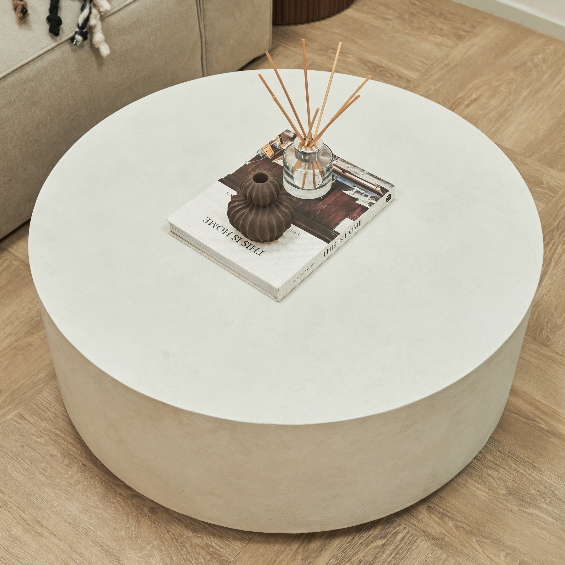 Angelo - Minimal Concrete Round Coffee Table Large