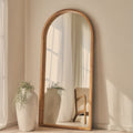 Lilia - Full Length Warm Wood Arched Wooden Mirror 170cm x 80cm