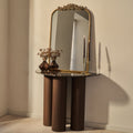 Trivium - Dark Emperador Curved Dark Wood Premium Console Table