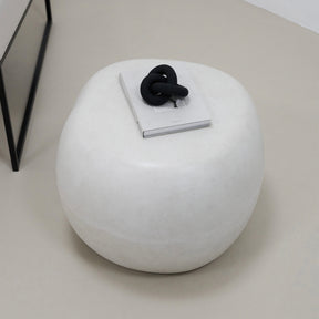 top-down view of Minimal Concrete Pebble Side Table
