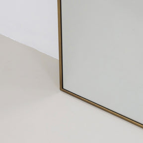 Gold Full Length Arched Metal Mirror detail shot of corner