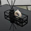 Brooklyn - Black Modern Rectangle Tinted Mirrored Decorative Tray