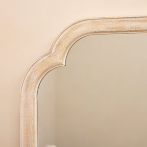 Elena - Washed Wood Arched Overmantle Mirror 100cm x 75cm