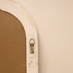 Elena - Washed Wood Arched Overmantle Mirror 100cm x 75cm