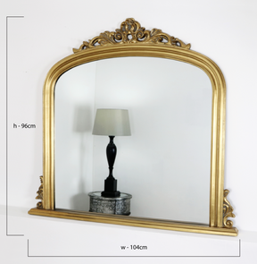Gold Ornate Overmantle Mirror dimensions 104cm x 96cm