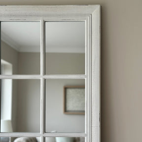Sasha - Miroir long de fenêtre Shabby Chic blanc 180 cm x 100 cm