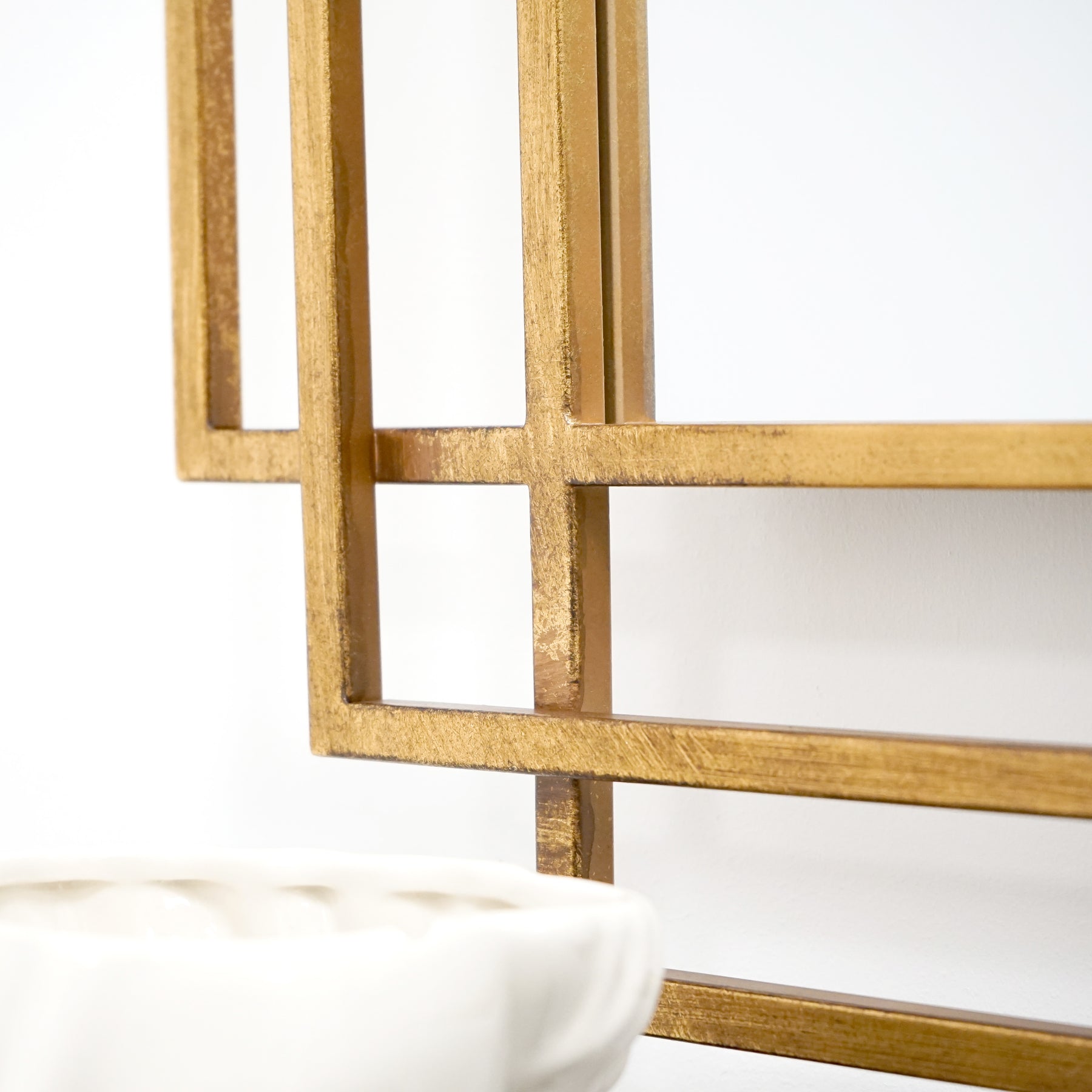 Large Gold Rectangular Metal Mirror 140cm x 70cm - Amalfi