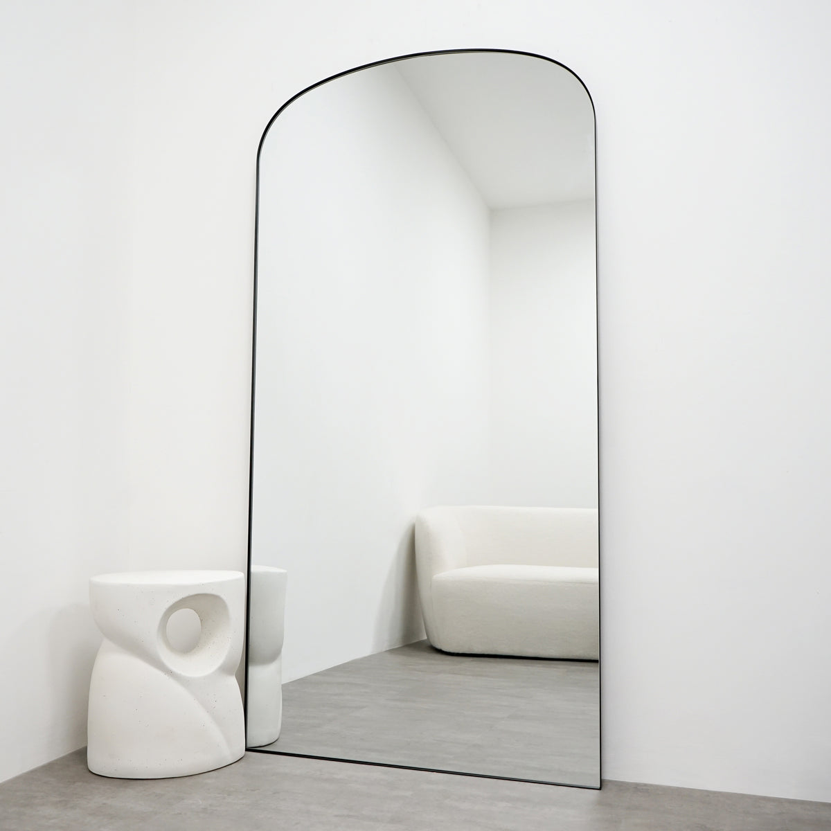 Aria - Full Length Black Large Metal Mirror 180cm x 90cm