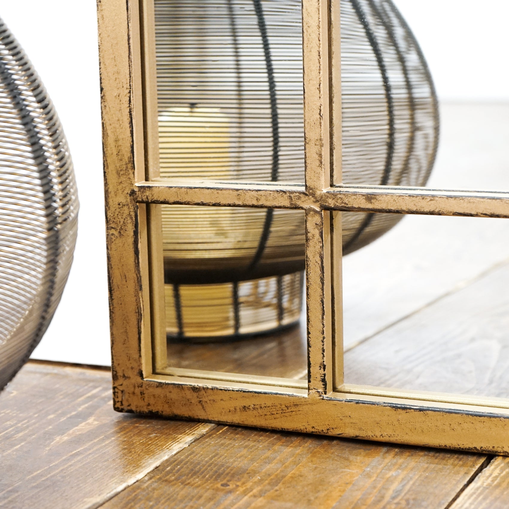 Gold Industrial Full Length Metal Mirror 180cm x 70cm Bexley