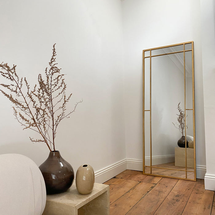 Gold Industrial Full Length Metal Mirror 180cm x 70cm Bexley
