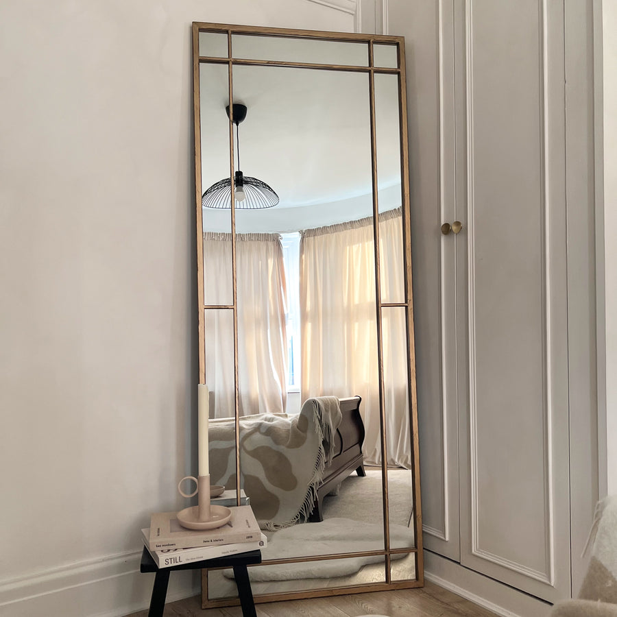 Gold Industrial Full Length Metal Mirror 180cm x 70cm Bexley