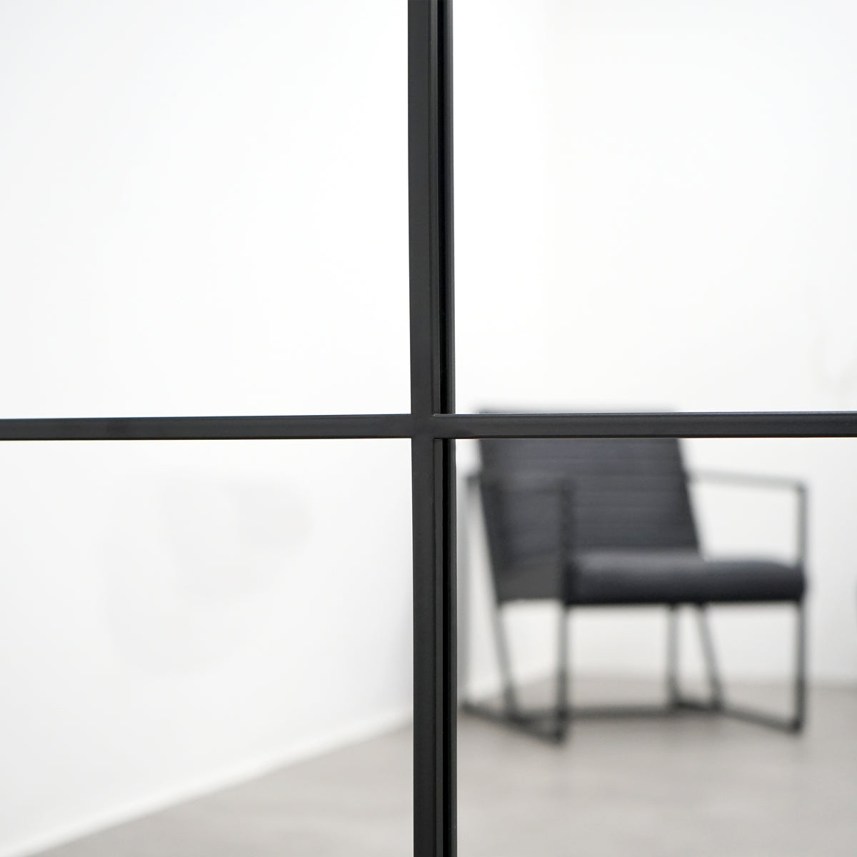 XL Full Length Black Metal Window Mirror 210cm x 120cm - Brooklyn