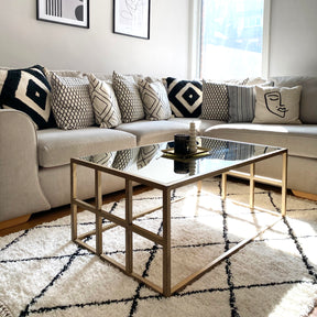 Brooklyn - Gold Modern Large Rectangle Mirrored Coffee Table
