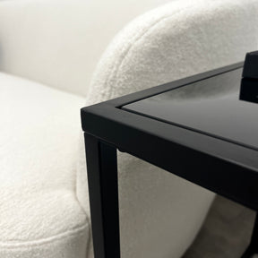 Brooklyn - Black Modern Rectangle Tinted Mirrored Side Table