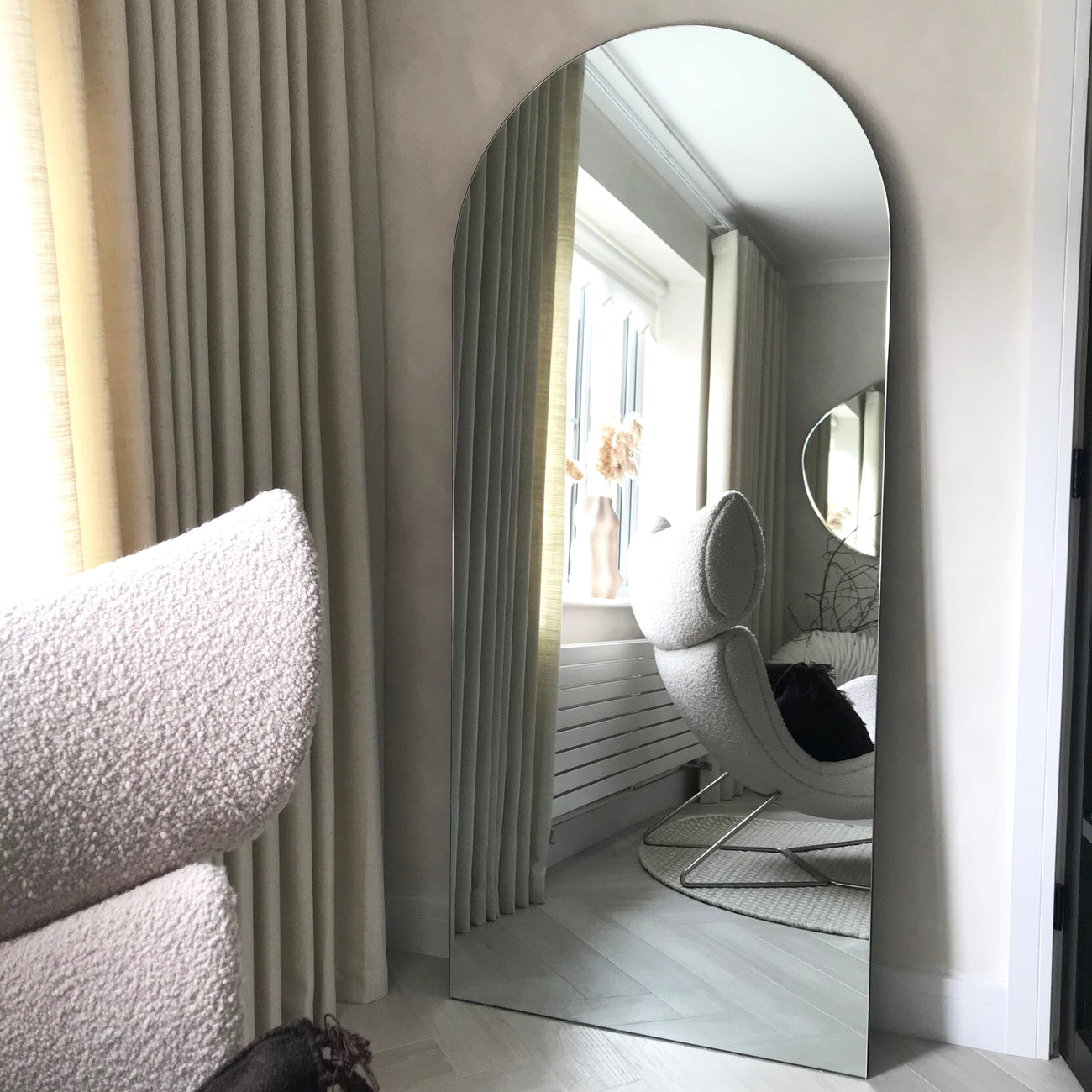 Large Frameless Arched Full Length Mirror 179cm x 80cm Edge