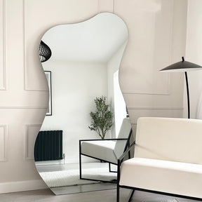 Extra Large Frameless Full Length Pond Mirror by chair