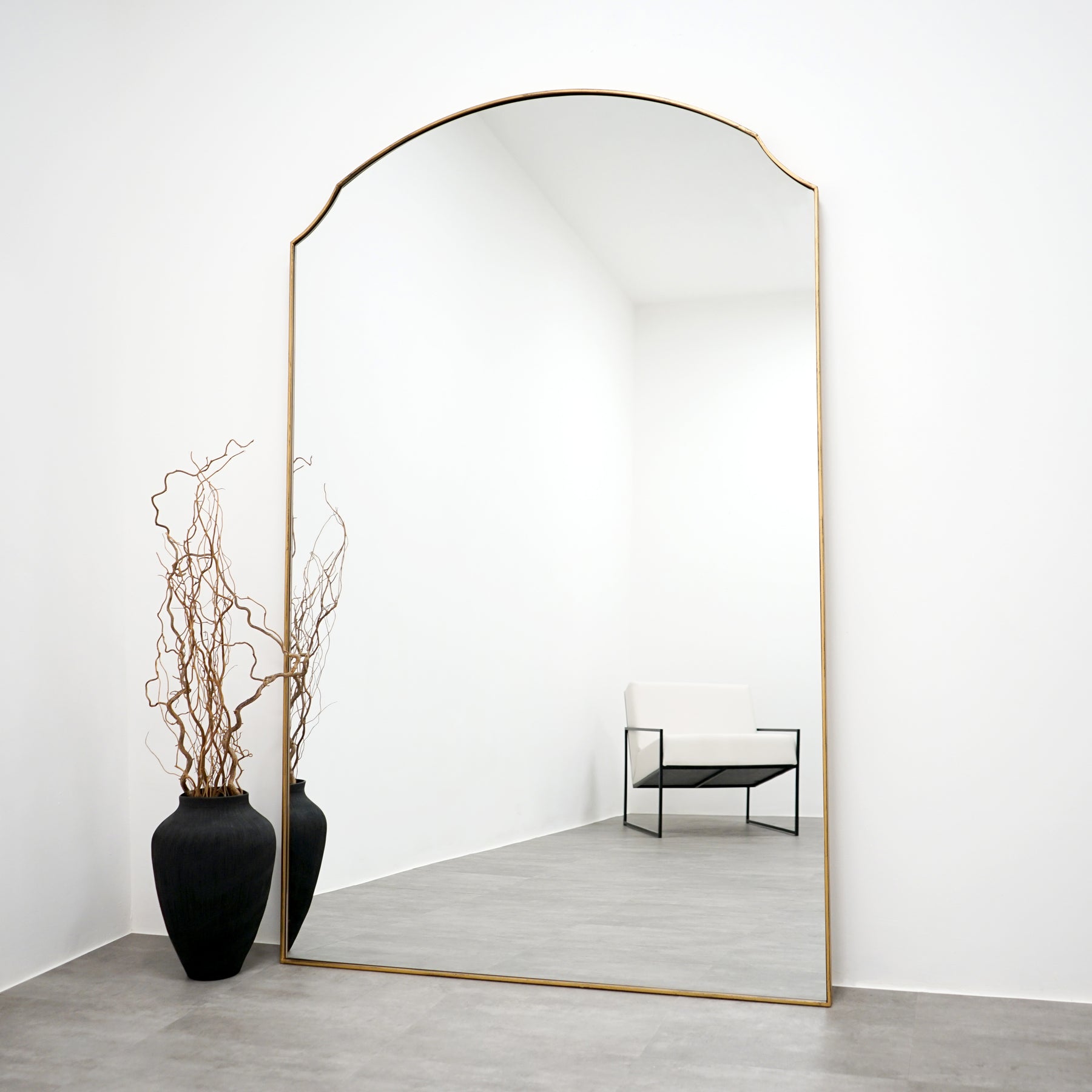Isla - Gold Full Length Arched Metal Mirror 190cm x 120cm