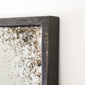 Detail shot of Black Antique Glass Full Length Metal Mirror corner