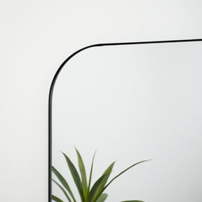 Theo - Full Length Black Curved Metal Extra Large Mirror 200cm x 120cm