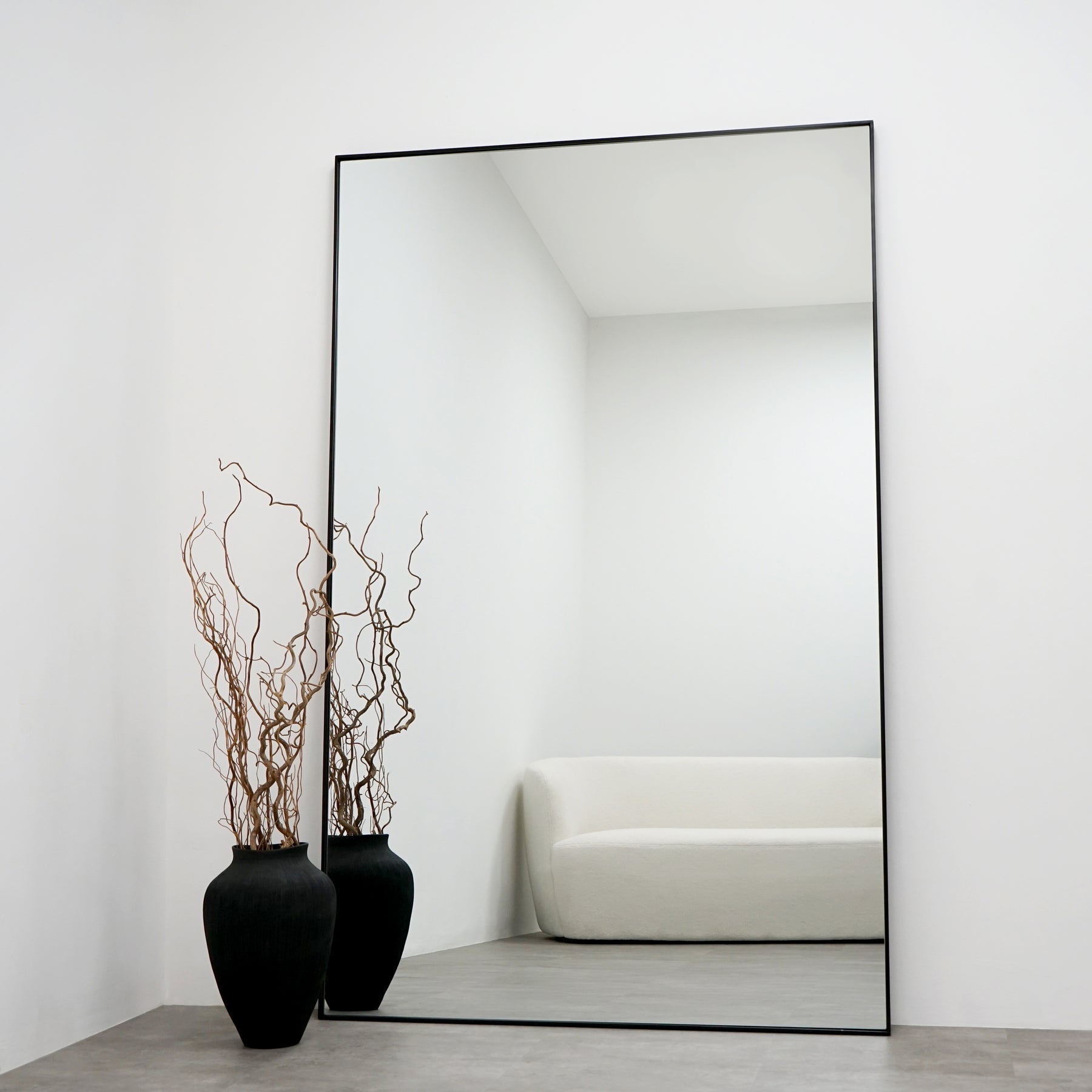 Theo - Full Length Black Extra Large Metal Mirror 190cm x 120cm
